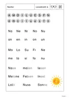 Vorschau - Arbeitsblätter - Kostenlos Leseblatt 6 - passend zu Flex und Flora - Laut N - Lesezettel - Seite 1