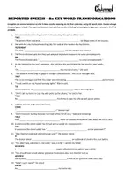 Aperçu - Feuilles d'exercices - REPORTED SPEECH – 30 B2 Key Word Tranformations - Page 1
