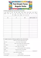 Vorschau - Arbeitsblätter - Worksheet Past Simple Tense: Regular Verbs - Seite 1