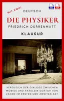 Vorschau - Test - Klausur - Die Physiker - Vergleich der Dialoge zwischen Möbius und Fräulein Doktor von Zahnd im ersten und zweiten Akt - Deckblatt