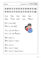 Vorschau - Arbeitsblätter - Leseblatt 10 - passend zu Flex und Flora - Laut AU - Lesezettel - Seite 2