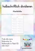 Vorschau - Arbeitsblätter - halbschriftlich dividieren - Halbieren Übungsblatt inkl. PowerPoint - Deckblatt