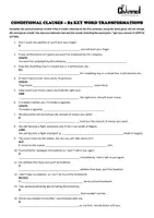 Aperçu - Feuilles d'exercices - CONDITIONAL CLAUSES – 30 B2 Key Word Transformations - Page 1