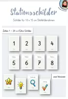 Vorschau - Stationenlernen - Stationsschilder / Schilder für Stehrahmen - 10 x 15 cm - Deckblatt