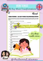 Aperçu - Feuilles d'exercices - VERB TENSES – 30 B2 Key Word Transformations - Page de couverture