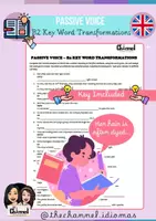 Vorschau - Arbeitsblätter - PASSIVE VOICE – 30 B2 Key Word Transformations - Deckblatt