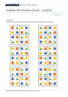 Vorschau - Arbeitsblätter - Sudoku mit Formen (im 4x4-Raster) - Seite 2
