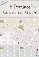 Vorschau - Stationenlernen - Zahlenraum bis 20, 8x Domino zum Zahlenstrahl, Zahlvorstellung, Zahlenraumerweiterung bis 20 - Deckblatt