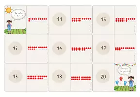Vorschau - Stationenlernen - Zahlenraum bis 20, 4x Domino, "Mengen im Punktefeld" + "Würfelbilder", Zahlvorstellung, Zahlenraumerweiterung bis 20 - Seite 2