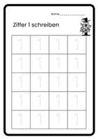 Vorschau - Arbeitsblätter - Ziffer 1 schreiben FREEBIE - Seite 2