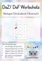 Vorschau - Spiele - DaZ/ DaF (Ukraine) Wortschatz Schule: Merk es dir! - Spiel - Deckblatt