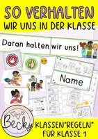 Vorschau - Arbeitsblätter - 1. Klasse: Klassenregeln, -werte, Verhalten in der Schule (Klasse 1) - Deckblatt
