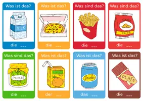 Vista previa - Tarjetas / Manipulativos - Essen und Trinken, Aufgabenkarten - página 1