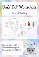 Vorschau - Unterrichtsreihen - DaZ/ DaF Wortschatz: Karneval/ Fasching - Deckblatt