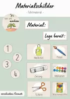 Vorschau - Poster - "Lege bereit " Materialschilder - Tafelmaterial - Deckblatt