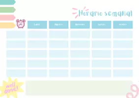 Vista previa - Manualidades / Dibujos para colorear - Horario semanal de clase GRATUITO, - página 1