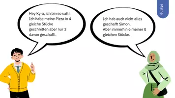 Vorschau - Arbeitsblätter - Brüche erweitern (Pizza) - Seite 1