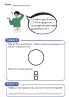 Vorschau - Arbeitsblätter - Brüche erweitern (Pizza) - Deckblatt