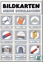 Vorschau - Spiele - Materialpaket Wortschatz "Meine Schulsachen" groß - Deckblatt