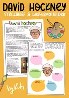 Vorschau - Arbeitsblätter - David Hockney - Steckbrief & Weitermalbilder für den Kunstunterricht - Deckblatt