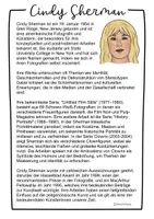 Vorschau - Arbeitsblätter - Cindy Sherman Steckbrief & Inszenierung in der Fotografie - Fotografie im Kunstunterricht - Seite 1