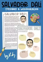 Vorschau - Arbeitsblätter - Salvador Dalí - Steckbrief & Weitermalbilder - Surrealismus im Kunstunterricht - Deckblatt