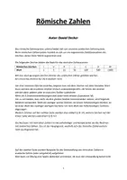 Vorschau - Arbeitsblätter - Römische Zahlen - Deckblatt