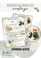 Vorschau - Anderer Materialtyp - Panda Reisetagebuch Vorlage (editierbar) - Deckblatt