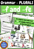 Vorschau - Arbeitsblätter - PLURALS of Nouns ending in -f and -fe - Deckblatt