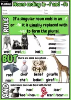 Vorschau - Arbeitsblätter - PLURALS of Nouns ending in -f and -fe - Seite 2