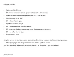 Aperçu - Feuilles d'exercices - Complète il et elle - Page 3