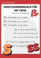 Vorschau - Präsentationen/Tafelbilder - Rechtschreibregeln für die Tafel zur S-Schreibung - Deckblatt