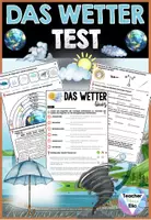 Vorschau - Arbeitsblätter - Das Wetter - Test Quiz & Arbeitsblätter - Differenzierte Herangehensweise - Deckblatt