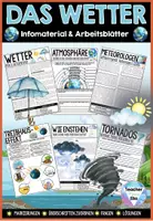 Vorschau - Unterrichtsreihen - Das Wetter Infomaterial & Arbeitsblätter SOFORT EINSATZBEREIT | Atmosphäre - Meteorologen - Treibhauseffekt - UVM - Deckblatt