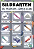 Vorschau - Präsentationen/Tafelbilder - Bild- und Wortkarten "In meinem Mäppchen" Meine Schulsachen - DaZ / DaF / Deutsch - Deckblatt
