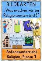 Vorschau - Fördermaterial/Inklusion - Religion Klasse 1 BILDKARTEN Was machen wir im Religionsunterricht? - Deckblatt