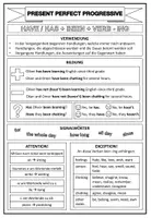 Vorschau - Arbeitsblätter - Present Perfect Progressive Excersises - Seite 1