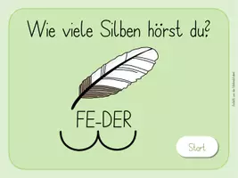 Vorschau - Stationenlernen - Interaktive PDF - Silben (interaktives Quiz zur Silbenanzahl) - Seite 1