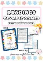 Vista previa - Hojas de trabajo - OLYMPIC GAMES READING COMPREHENSION - Portada