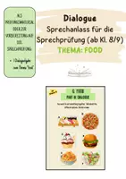 Vorschau - Bildkarten - Dialogue - Sprechprüfung (ab Kl.8/9, Food) - Deckblatt