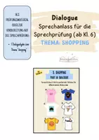 Vorschau - Bildkarten - Dialogue - Sprechprüfung (ab Kl. 6, shopping) - Deckblatt