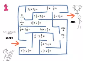 Vorschau - Arbeitsblätter - BRÜCHE kürzen, addieren und subtrahieren - Stationsarbeit LABYRINTH - Seite 1