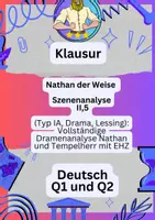 Vorschau - Klassenarbeiten - Klausur Deutsch – Nathan der Weise Szenenanalyse - Deckblatt