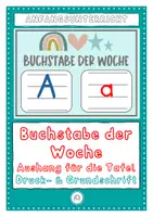 Vorschau - Poster - Buchstabe der Woche. Buchstabeneinführung. Aushang in Druck- und Grundschrift - Deckblatt