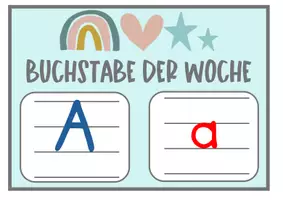 Vorschau - Poster - Buchstabe der Woche. Buchstabeneinführung. Aushang in Druck- und Grundschrift - Seite 1