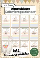 Vorschau - Bildkarten - Alpakaklasse Geburtstagskalender - Deckblatt
