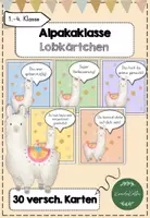 Vorschau - Bildkarten - Alpakaklasse 30 Lobkärtchen - Deckblatt