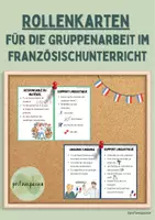 Vorschau - Aufgabenkarten - Rollenkarten für die Gruppenarbeit im Französischunterricht - Deckblatt