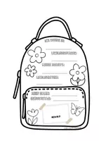 Vorschau - Mal- und Bastelvorlagen - Girlande Schultaschen Schulanfang Blumen Schulranzen Rucksack - Seite 1