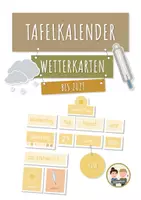 Vorschau - Fördermaterial/Inklusion - Tafelkalender | Lernkalender Grundschule (Gelb) + Wetterkarten - Deckblatt